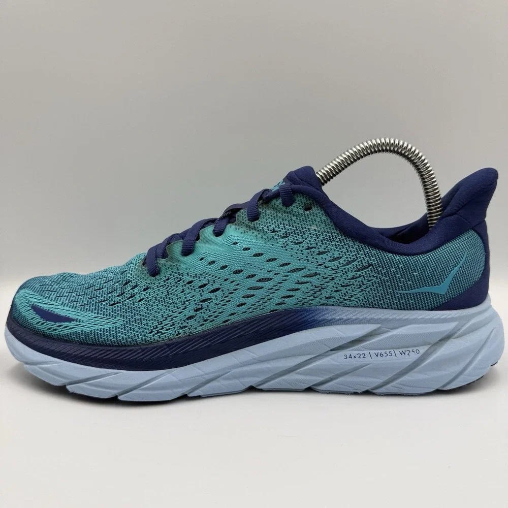 Hoka One One Clifton 8 Running Shoes Mens Size 11.5 D Blue Teal 1119393 BBSB‎